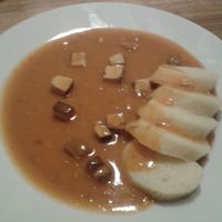 Smoked tofu in gravy with dumplings. at Pastva in Prague