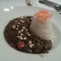 Black lentils with rice at Pastva in Prague