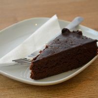 Chocolate cake at Pastva in Prague