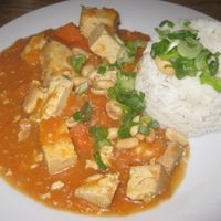 Gingery tofu curry at Pastva in Prague