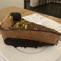 Chocolate pistachio torte  at Pastva in Prague