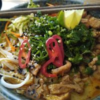 Asian noodle soup at Pastva in Prague