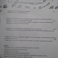 Today's menu at Pastva in Prague