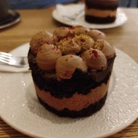 Chocolate cake at Pastva in Prague