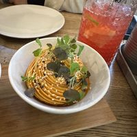 Sweet potatoe Hummus -> delicious   at Pastva in Prague