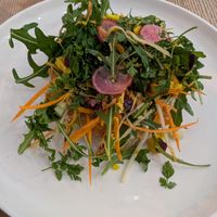 Langoš starter - there is some fried dough hiding under there at Pastva in Prague