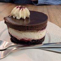 Chocolate and cherry cake at Pastva in Prague