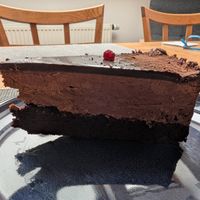 Chocolate cake at Pastva in Prague