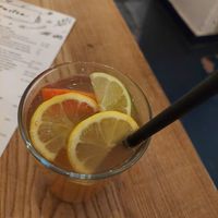 Homemade kombucha at Pastva in Prague