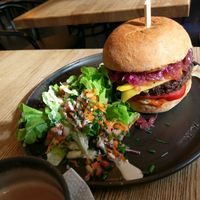 cheese burger at Pastva in Prague