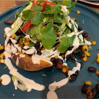 Sweet potato with black beans at Pastva in Prague