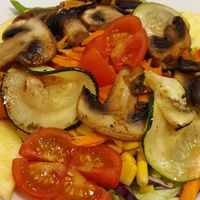 The salad I came up with from the ingredients they had in other dishes at Com Pinta in Ericeira