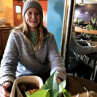 My sister and I enjoying a delicious meal together!! at Kindly Kitchen in Boone