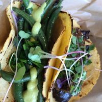 2 vegan tacos - eggplant and charred string beans at Chaia - Georgetown in Washington
