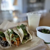 Taco trio and side of beans  at Chaia - Georgetown in Washington