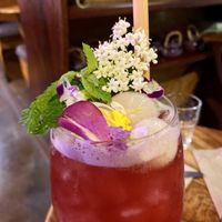 Hibiscus vodka and elderflower liqueur  at Elixiba in Maroochydore