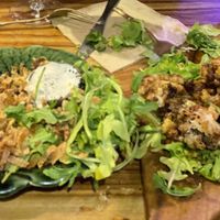 Cocomari and cauliflower for shared starters  at Elixiba in Maroochydore