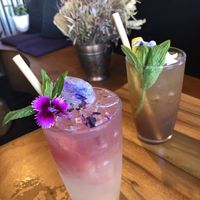 Tasty soft drinks (rose and ginger)  at Elixiba in Maroochydore