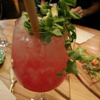 Everything is beautifully presented here. Even the drinks. Rose and citrus spritzer. at Elixiba in Maroochydore