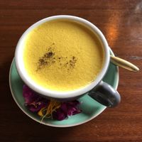 Tumeric coffee  at Pels Supershop in Tibubeneng
