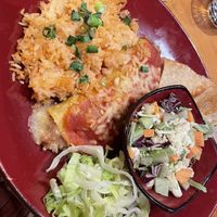 Enchilada and weird salad  at Montezuma's in North Adelaide