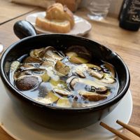 Spanish style mushrooms and purple sweet potatoes at Kiboko in Tokyo
