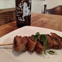 Seitan skewer. So yummy!! at Kiboko in Tokyo