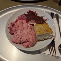 vegan tiramisu, raspberry mousse and salted caramel cheesecake at Tibits in Luzern