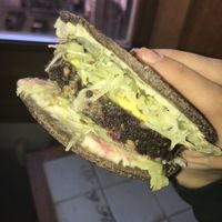 Vegan raw burger at Ecru in Rome