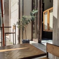 Outdoor seating at Ecru in Rome