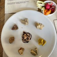 Macadamia, Almond and cashew nut cheese plate with turmeric, beetroot, thyme, balsamic vinegar and others   at Ecru in Rome
