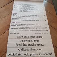 Menu at Ecru in Rome