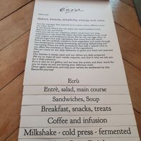 Menu at Ecru in Rome