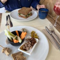 Cheese platter (meh), sandwich (ok), miso (good), fresh juice (good)  at Ecru in Rome