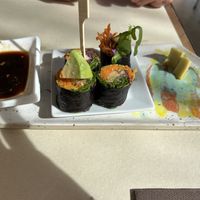 Sushi roll (half is eaten!)  at Ecru in Rome