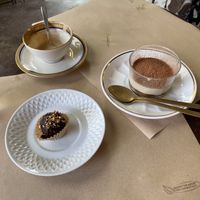 Rawcher (like rocher) and tiramisu (all vegan)  at Ecru in Rome