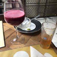 Homemade Kombucha and a fresh cold pressed juice at Ecru in Rome