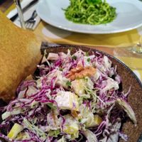 Delicious Waldorf salad and pesto noodles at Ecru in Rome