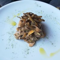 Pumpkin noodles with shiitake sauce at Ecru in Rome