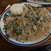 Coconut milk and peanut sauce veggies  at Madre Tierra in Puerto Viejo De Talamanca