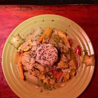 vegan green veggie curry  at Madre Tierra in Puerto Viejo De Talamanca