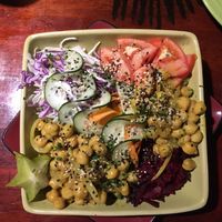 oriental salad (with curry chickpeas) at Madre Tierra in Puerto Viejo De Talamanca