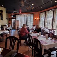 Dining area at Sangam Indian Cuisine in Cornelius