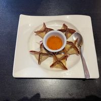 Cream cheese wontons   at Veganic Thai Cafe in San Diego