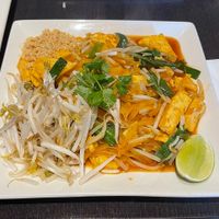 pad thai with tofu   at Veganic Thai Cafe in San Diego