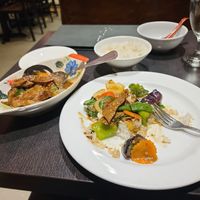 spicy eggplant stirfry at Veganic Thai Cafe in San Diego