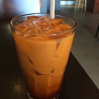 thai iced tea w/ coconut milk at Veganic Thai Cafe in San Diego