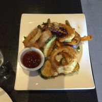 mixed vegetable tempura...so good at Veganic Thai Cafe in San Diego