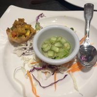 Golden flowers   at Veganic Thai Cafe in San Diego