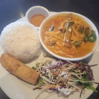 Lunch deal with a red curry at Veganic Thai Cafe in San Diego